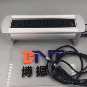 Multimedia conference office power switch rotate table power socket with EU