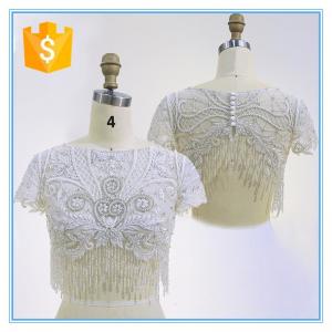  Lady short elegant style wedding embroidery beading top lady blouse & top for sale Manufactures