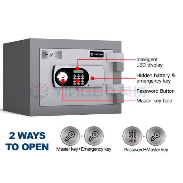 Solid Steel Fire Resistant Safe 2 Hour Fireproof Fire Test Certified Theft Protection Safe