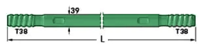 T38 Thread Diamond MM Extension Rod