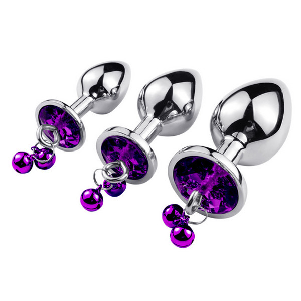 Buy cheap Colorful Stainless Steel Crystal Metal Butt Anal Sex Toys Anal Plug with Bell from wholesalers