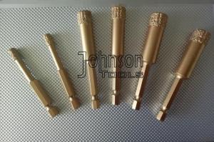  5mm - 35mm Vacuum Brazed Diamond Core Drill Bits Hex Quick Release Shank Manufactures