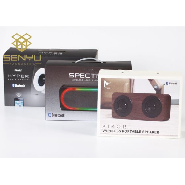 Wireless Speaker Mobile Accessories Packaging / Black Paper Box Custom Logo