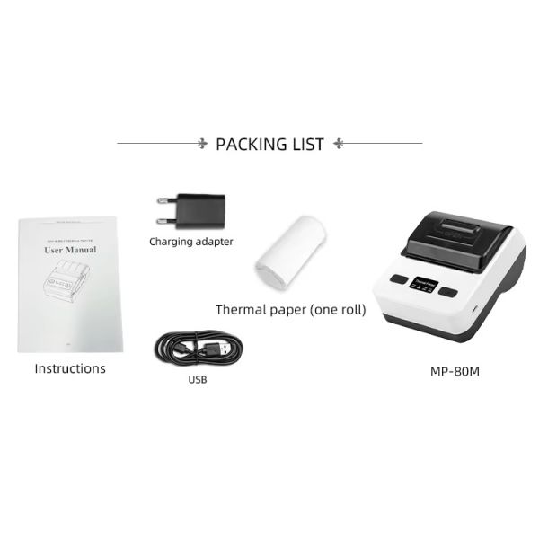 High Quality 80mm Wireless 3 Inch Portable Thermal Printer Receipt Printer Mini Portable Usb Thermal Receipt Ticket Printer