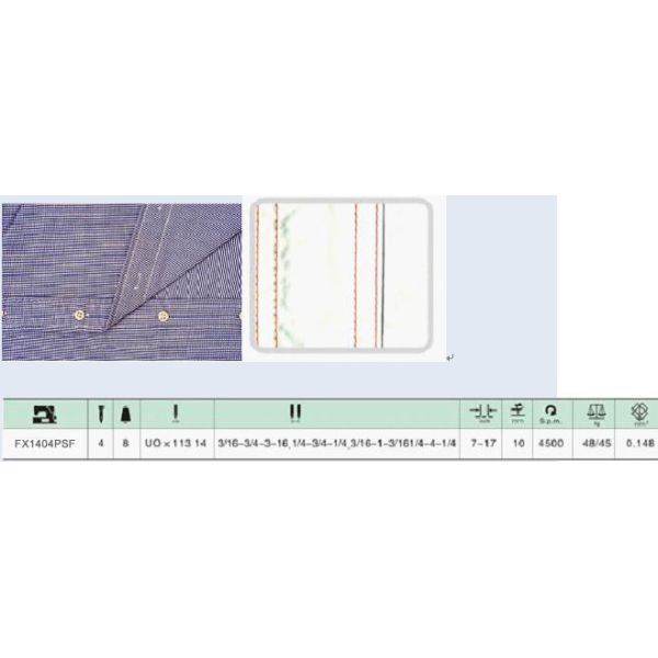4-needle flat-bed double chain stitch sewing machine(for shirt fronting) FX1404PSF
