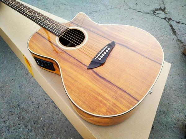 Custom shop guitar simulator sound single cut AAA koa acoustic electric guitar nice folk guitar