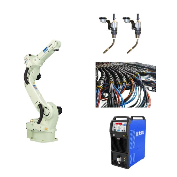 6 Axis Payload 8kg OTC FD-V8 Welding Robot Arm With Dress Pack And Protective