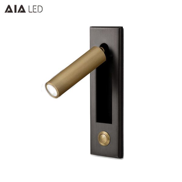 Adjustable 3W silver brushed LED reading wall light /led bedside wall lamp bed wall lamp