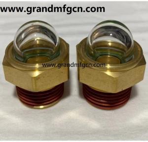 NPT thread 1 INCH brass oil level sight glass oil sight window indicator with super transparent dome glass