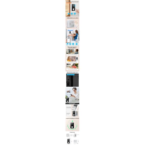 1080p HD Wireless Smart Doorbell High Performance Durable