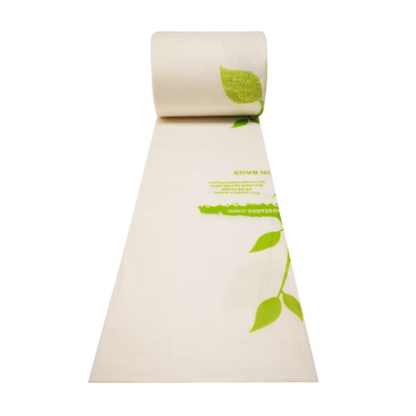 100% Biodegradable Disposable Compostable Garbage Bag, Biodegradable Kitchen Bin Liner Compostable Flat Trash Bag On Rol