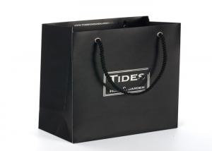 China Black Color Paper Merchandise Bags , Promotional Recycled Paper Carrier Bags on sale