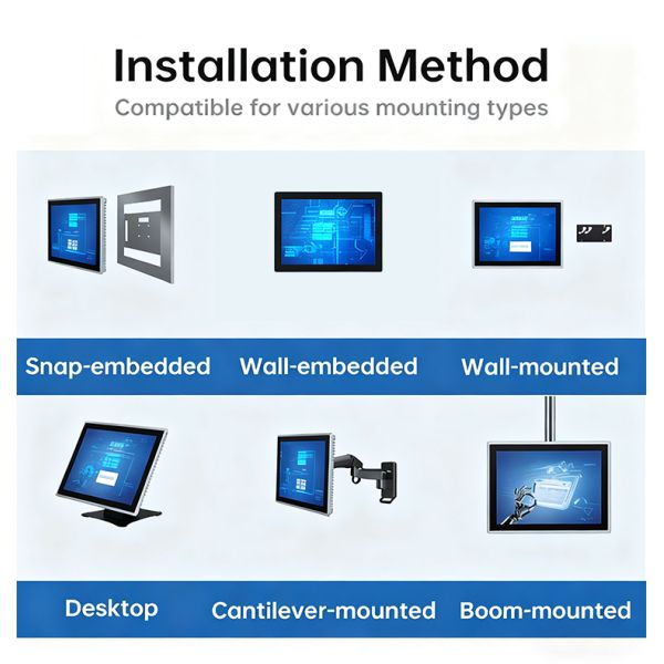 10.1 21.5 Inch Fanless Industrial Chassis Panel Touch PC Embedded Android/Linux/Win 10/11 4GB RAM 32GB Storage