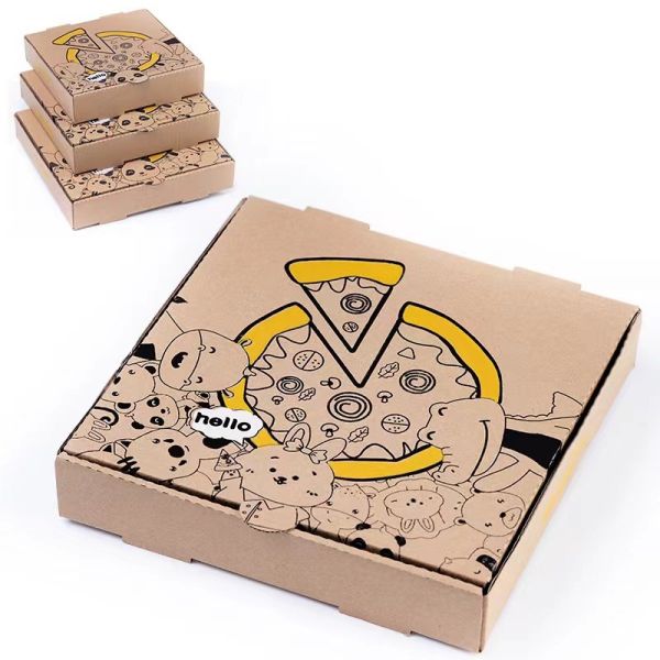 Food Packaging Pizza Takeaway Boxes Custom Printed Corrugated Carton