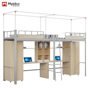 Support customization Beautiful and practical, double student apartment bed with curtain frame