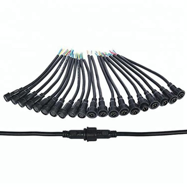 Waterproof Electrical Custom Cable Assemblies 3P 4P 5P IP68 M12 LED
