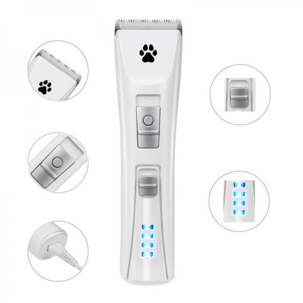 White Color Pet Grooming Hair Clippers , Electric Pet Hair Trimmer Two Speed Design