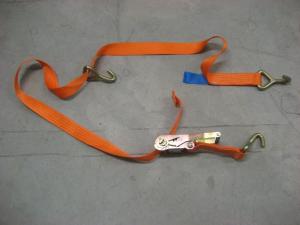  Orange Ratchet Tie Down Straps LC2500 DN EN12195-2  50MM With Single J Hook Manufactures