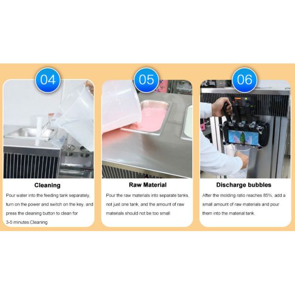 Floor Standing Ice Cream Machine Pre Cooling 5L*2 Hoppers