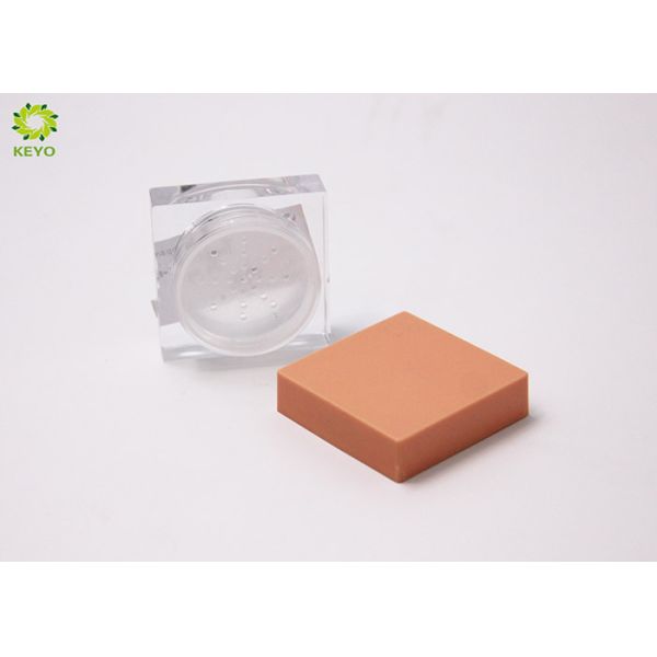 Square Plastic Empty Cosmetic Containers / Loose Powder Packaging Jar With Sifter