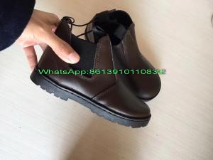  Wholesale Cheap China Low Price 7000 pairs Genuine Leather Kids Shoes Boot Stock Manufactures