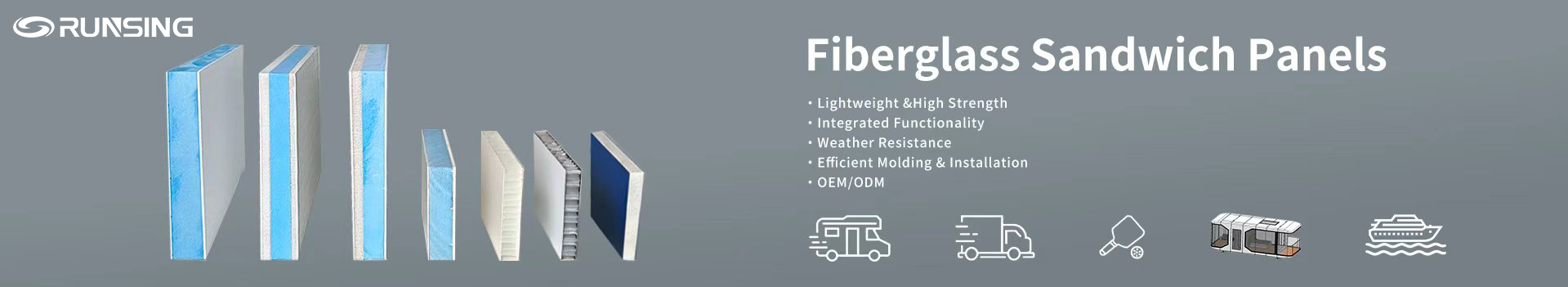 Fiberglass Foam Core Panel Shockproof Thin Body Stable Mechanical Strength Panel