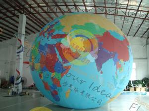 China Custom 5m PVC Durable Inflatable Globe Ball Helium For Tade Show on sale