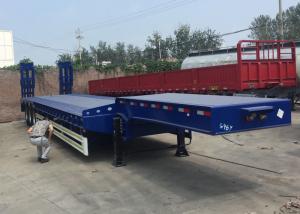  Low Bed Semi Truck Trailer 3 Axles 80T Loading Construction Machine / Heavy Equipment Manufactures