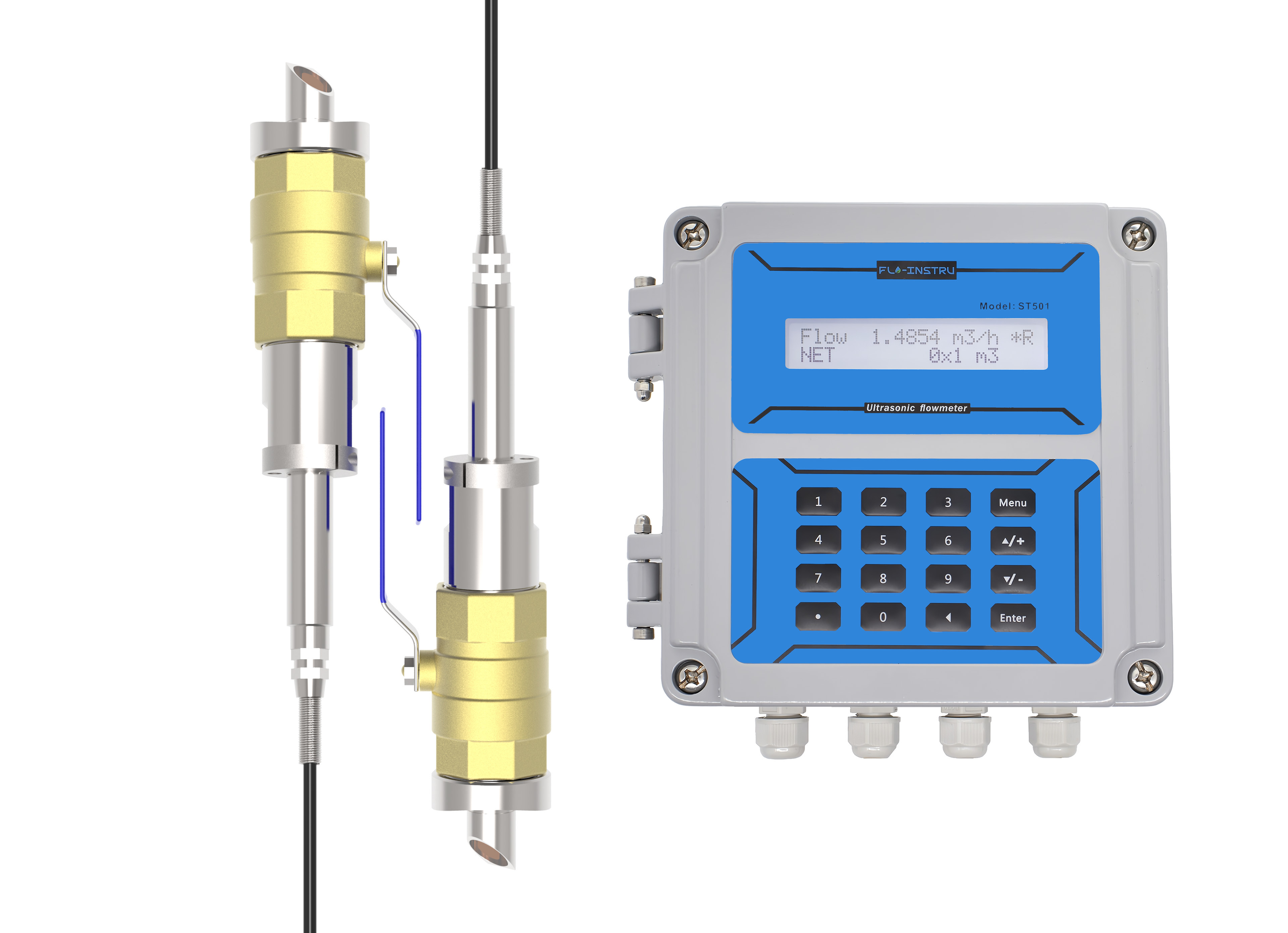 China ST501 Insert Wall Mount Ultrasonic Flowmeter With Adaptive Signal Processing on sale