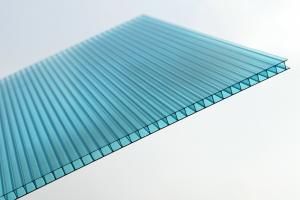 China Waterproof Blue Polycarbonate Sheet / Double Wall Polycarbonate Greenhouse Panels on sale