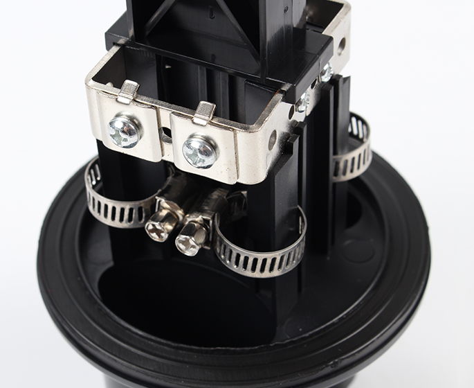Black FTTH Fiber Optic Cable Splice Box With CE RoHS FCC Certification