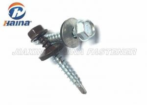  Zinc Plated Color Painted Head Self Drilling Screws and EPDM Washer Manufactures