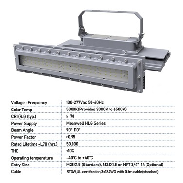Explosion Proof LED Light Designed For Industrial Hazardous Location Lighting With Power Range Covering 40W To 300W