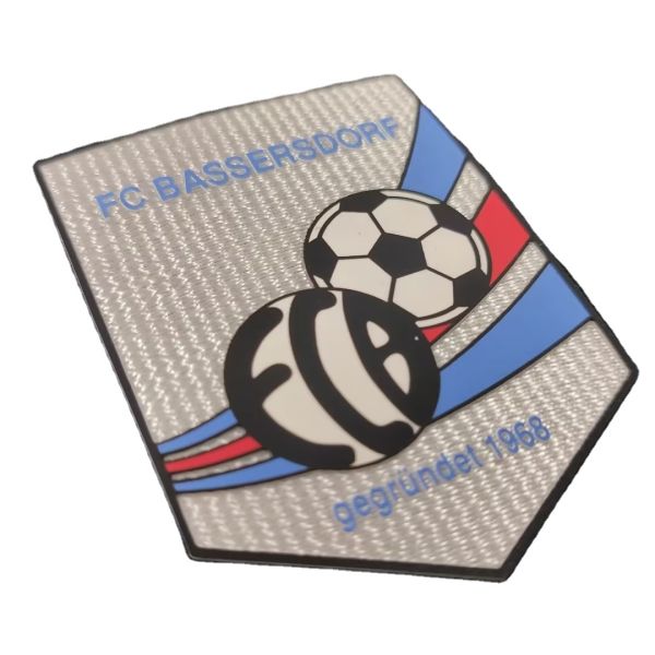 Quality Custom Square Shape 3D Silicone Patch with Ultrasonic Cut and Plating Technics for Garment Use for sale