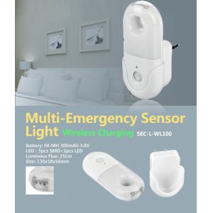 Multi Functions LED Emergency Night Light With Sensor Wireless Charging SEC-L
