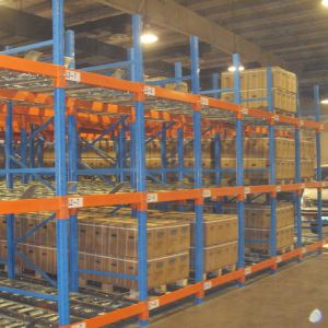 Multi Tier Pallet Live Racking Powder Coating Surface With Rollers / Rails