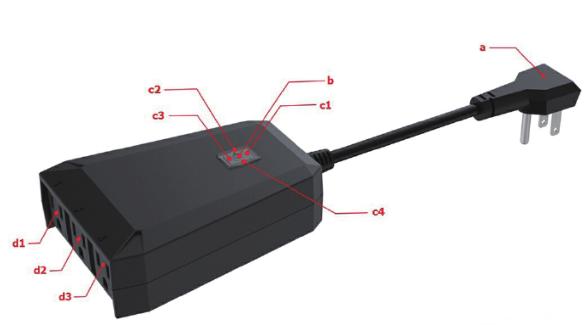 IP44 waterproof wifi remote control smart plug desktop socket, suitable for home indoor and outdoor