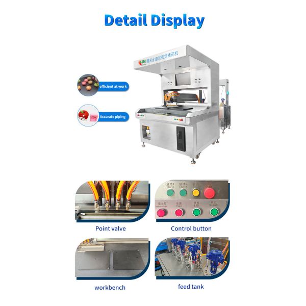 Automatic 4 Colors Stainless Steel Visual Candy Decorating Machine Chocolate Piping Machine for Making Cakes Cookies