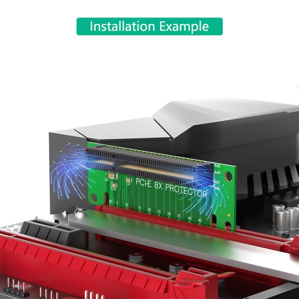 PCI-E 8X Riser Card 90-Degree Left-Angle 1U Server Adapter 9.3X5.5X3cm