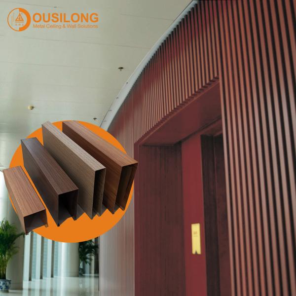 Quality Building Construction U-aluminum Profile Ceiling Materials Commercial Suspended Linear Metal Ceiling Panel for sale