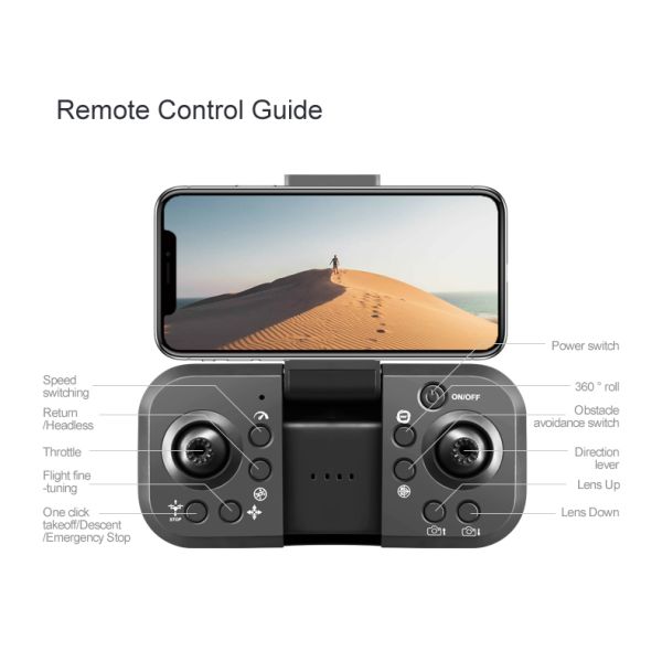 M1s 4k Drone Three Camera Obstacle Avoidance Brushless Foldable Led Navigation Light Optical Flow Hovering Mini Rc Drone