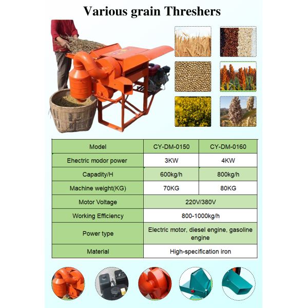 Efficient Multi Functional Thresher Durable Multi Crop Grain Processing Machine
