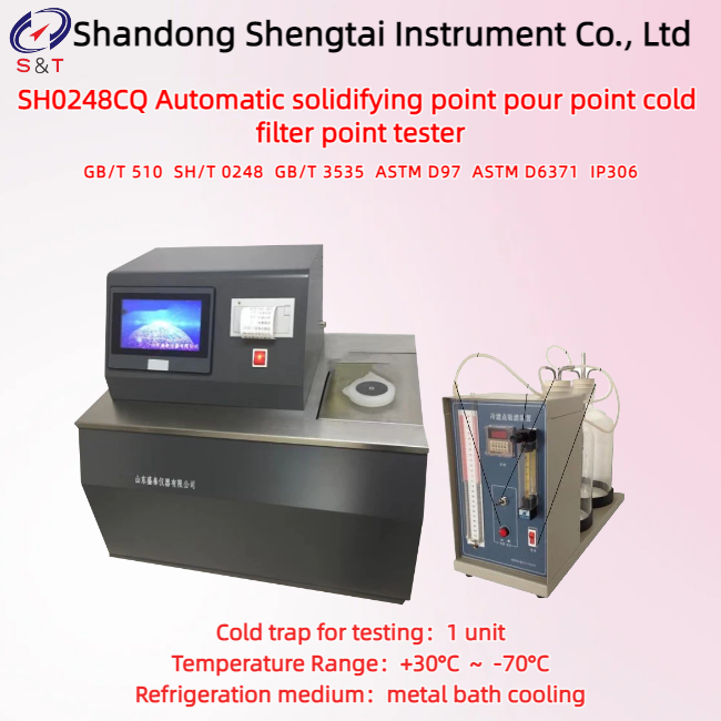 Automatic Solidifying Point Pour Point Cold Filter Point Tester +30°C ～ -70°C ASTM D97