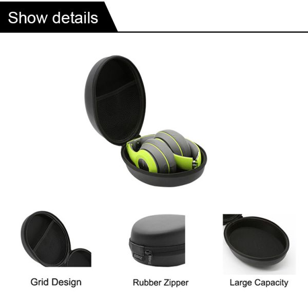 Practical Rubber Zipper Closure EVA Hard Case For Sony Headset