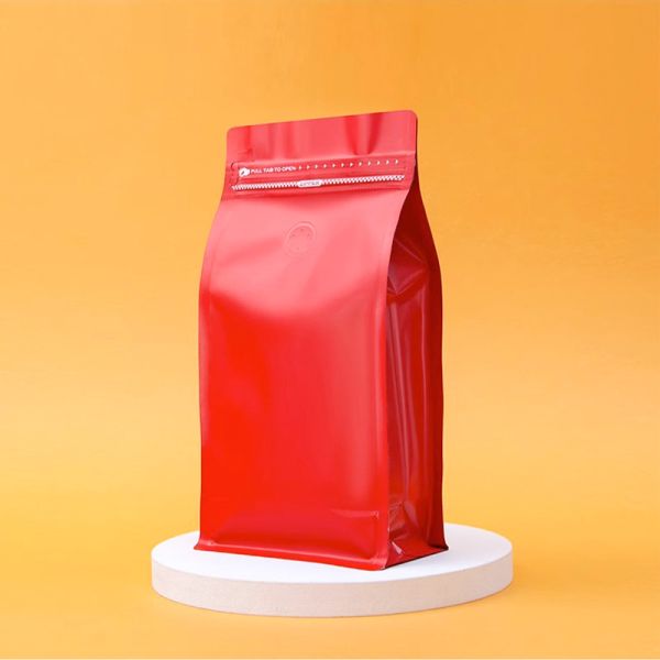 Quality Eye-catching Self-Sealing Zipper Coffee Bag With Eight-Side Seal Design And Unique Valve Function for sale