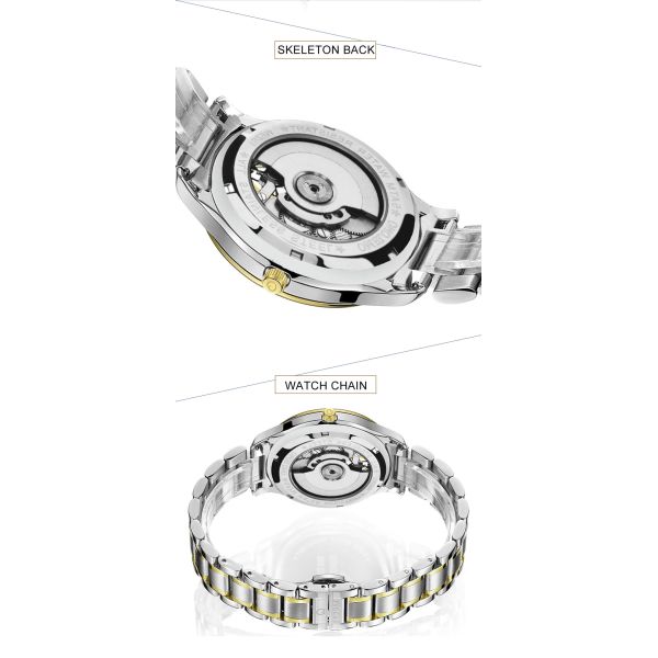 5ATM Waterproof Automatic Mechanical Watch BSCI Skeleton Subdial