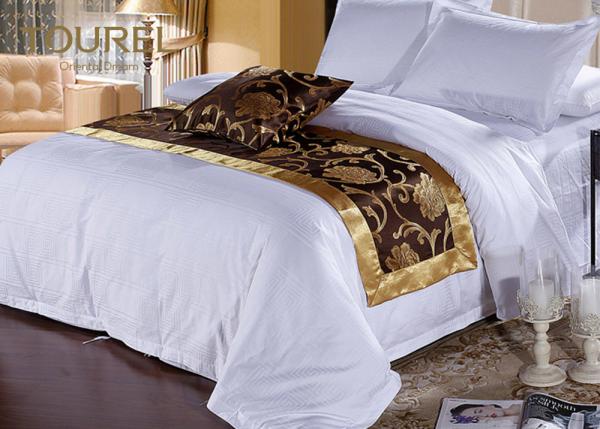 Quality 300 Tc Cotton European Hotel Bed Runners / Flat Sheet / Pillowcase for sale