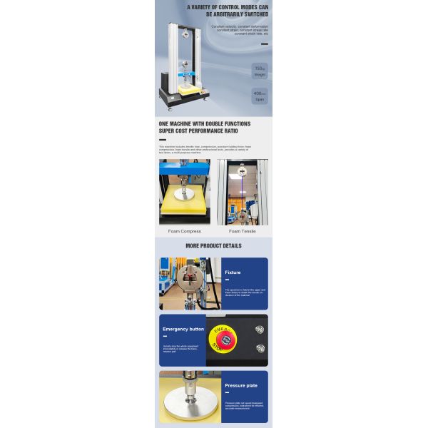 Polymeric Material Foam IFD Hardness Test Tensile Compression Tester Machine