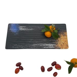 Rectangle Melamine Camping Plates Set Smooth With Galaxy Pattern