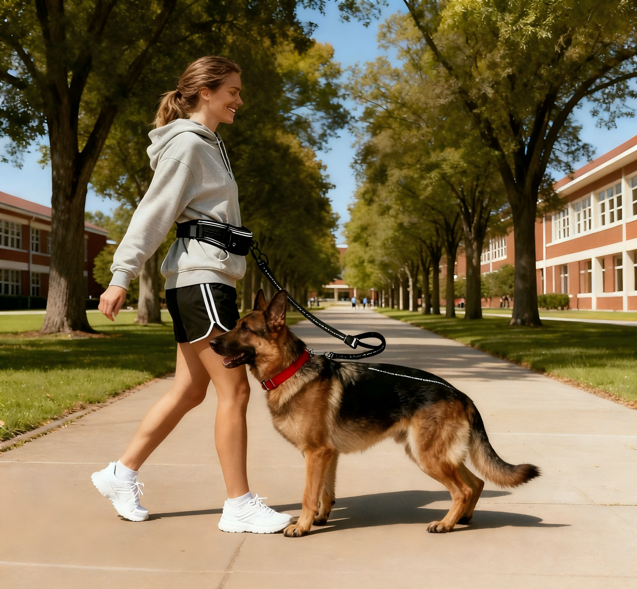 Smart Dog Leash with Multi-Function Design Adjustable Length 100% Nylon Material Reflective Decoration Letter Pattern